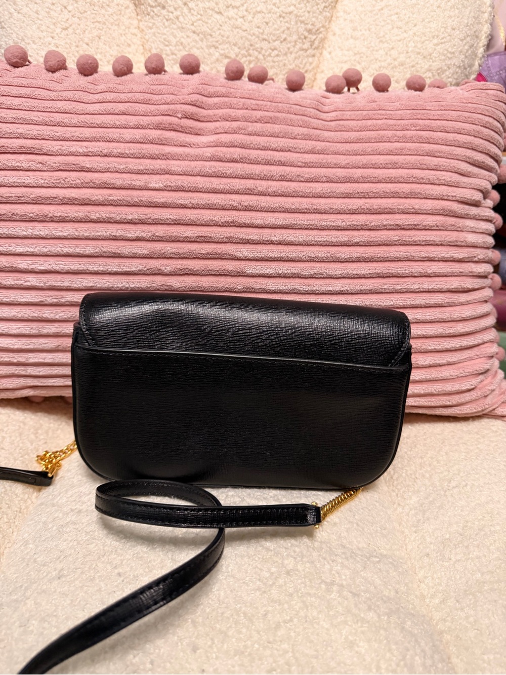 Tory Burch Black Leather Crossbody with Gold-Tone Logo - Picture 2 of 4